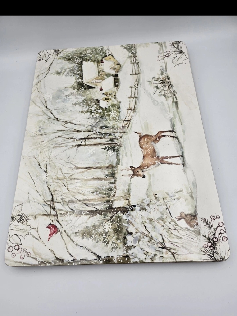 Winter Deer Decorative Placemats Neutral